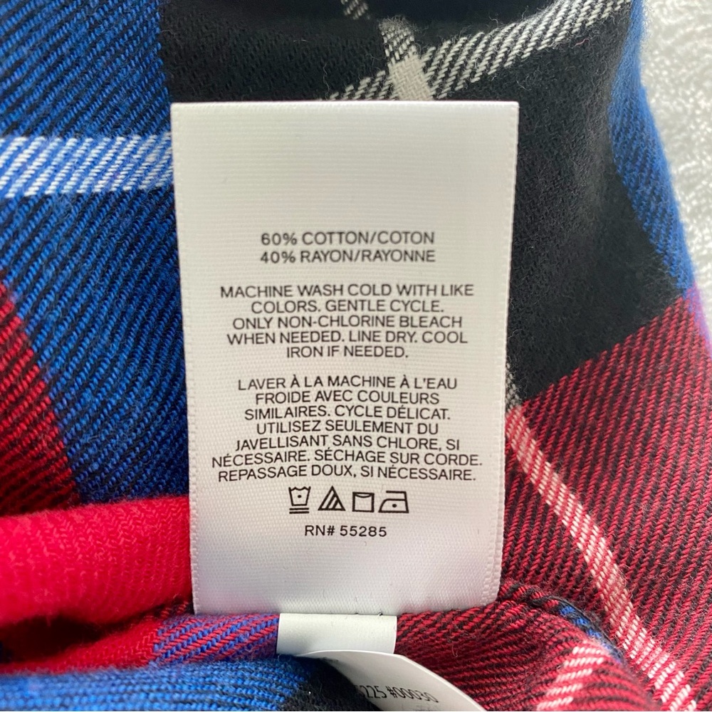 Express Long Button Down Plaid Duster Flannel Spl… - image 8